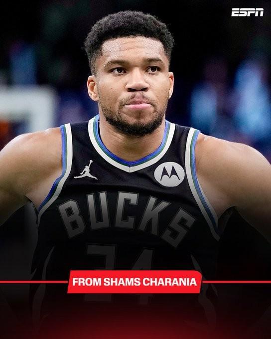 Shams：字母哥左側腹股溝輕微拉傷，將缺席1至2周